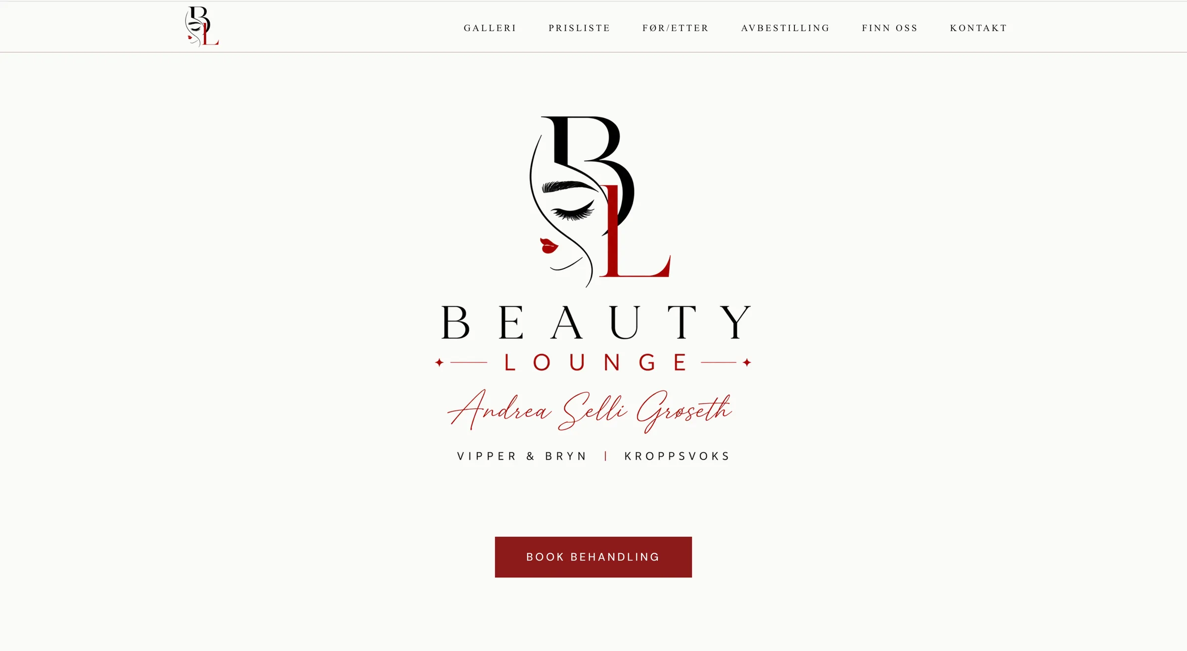 Skjermbilete frå Beauty Lounge